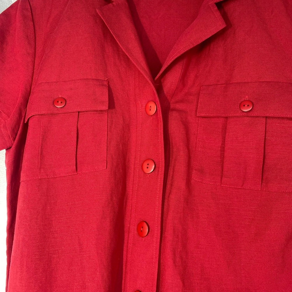 Lennie New York LNY red Linen blend Dress women sz 12 - Picture 2 of 7